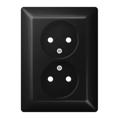 JUNG centraalplaat voor 2-voudige wandcontactdoos zonder randaarde AS500 grafietzwart mat (AS 5010 PL SWM)