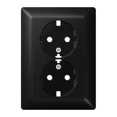 JUNG centraalplaat voor 2-voudige wandcontactdoos met randaarde AS500 grafietzwart mat (AS 5020 PL SWM)
