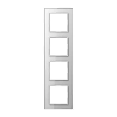 JUNG afdekraam 4-voudig A Creation alpine wit glas (AC 584 GL WW)