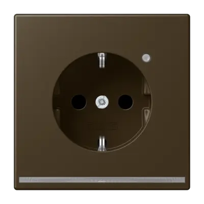 JUNG wandcontactdoos randaarde Safety+ met LED-orientatieverlichting LS990 messing antiek (ME 1520-O AT LNW)