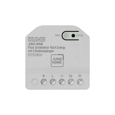 JUNG HOME Puck schakelactor 1-voudig Energy met 2 binaire ingangen (BT P SE1 B2 U)