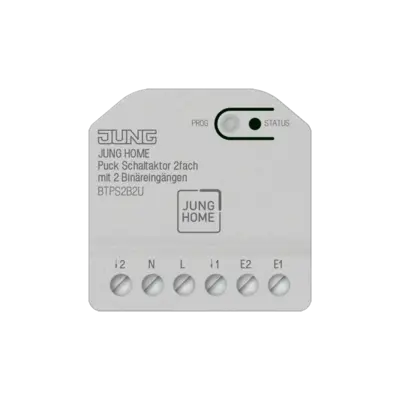 JUNG HOME Puck schakelactor 2-voudig met 2 binaire ingangen (BT P S2 B2 U)
