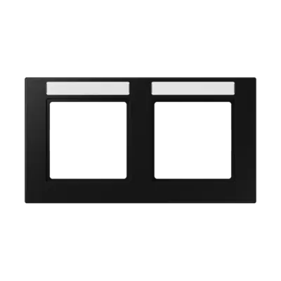 JUNG afdekraam 2-voudig horizontaal met tekstvenster A550 grafietzwart mat (A 55820 BF NA SWM)