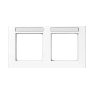 JUNG afdekraam 2-voudig horizontaal met tekstvenster A550 alpine wit (A 55820 BF NA WW)