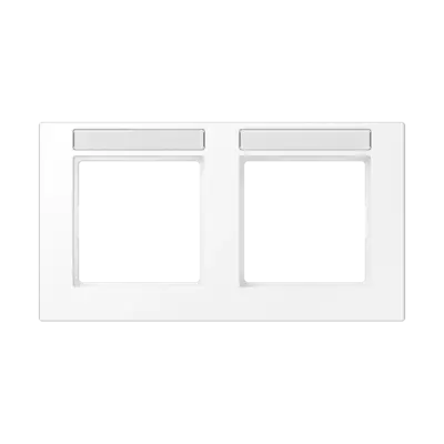 JUNG afdekraam 2-voudig horizontaal met tekstvenster A550 sneeuwwit mat (A 55820 BF NA WWM)