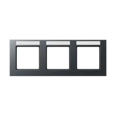 JUNG afdekraam 3-voudig horizontaal met tekstvenster A550 antraciet mat (A 55830 BF NA ANM)