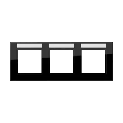 JUNG afdekraam 3-voudig horizontaal met tekstvenster A550 zwart glans (A 55830 BF NA SW)