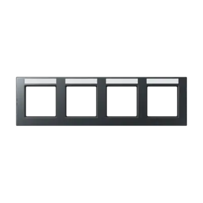 JUNG afdekraam 4-voudig horizontaal met tekstvenster A550 antraciet mat (A 55840 BF NA ANM)