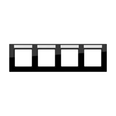 JUNG afdekraam 4-voudig horizontaal met tekstvenster A550 zwart glans (A 55840 BF NA SW)