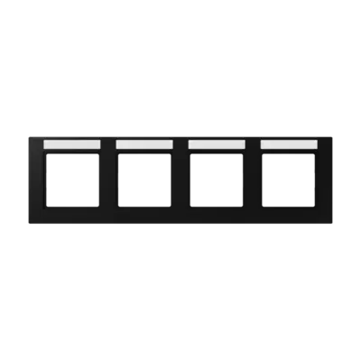 JUNG afdekraam 4-voudig horizontaal met tekstvenster A550 grafietzwart mat (A 55840 BF NA SWM)