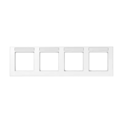 JUNG afdekraam 4-voudig horizontaal met tekstvenster A550 alpine wit (A 55840 BF NA WW)