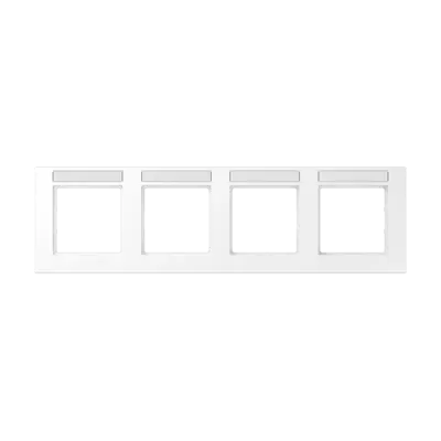 JUNG afdekraam 4-voudig horizontaal met tekstvenster A550 sneeuwwit mat (A 55840 BF NA WWM)
