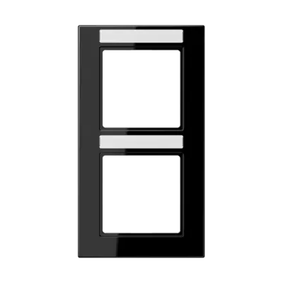 JUNG afdekraam 2-voudig verticaal met tekstvenster A550 zwart glans (A 5582 BF NA SW)