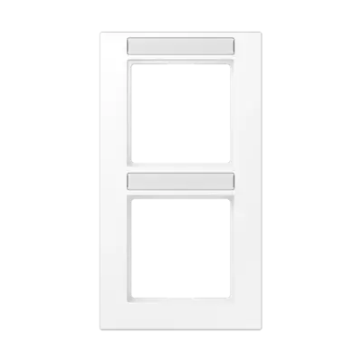 JUNG afdekraam 2-voudig verticaal met tekstvenster A550 sneeuwwit mat (A 5582 BF NA WWM)