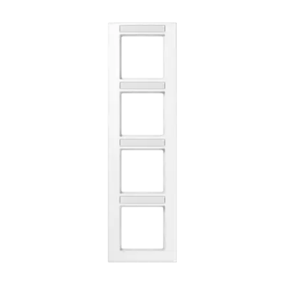 JUNG afdekraam 4-voudig verticaal met tekstvenster A550 alpine wit (A 5584 BF NA WW)