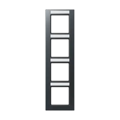 JUNG afdekraam 4-voudig verticaal met tekstvenster A550 antraciet mat (A 5584 BF NA ANM)