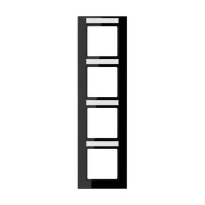 JUNG afdekraam 4-voudig verticaal met tekstvenster A550 zwart glans (A 5584 BF NA SW)