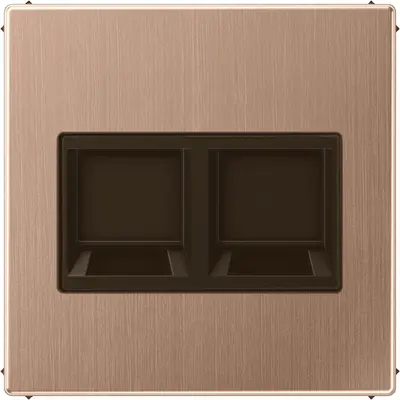 JUNG centraalplaat met draagring 2-voudig voor modulair jack LS990 geborsteld brons (BRG 1969-2 WE)