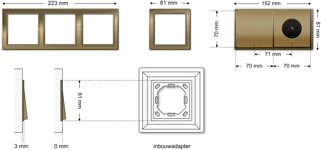 JUNG LS ZERO maatvoering