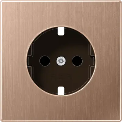 JUNG centraalplaat voor wandcontactdoos randaarde met Safety+ LS990 geborsteld brons (BRG 1520 KIPL)