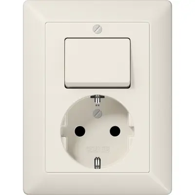 JUNG combinatie schakelaar/wandcontactdoos randaarde AS500 creme (AS 5576 EU)