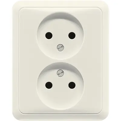JUNG wandcontactdoos vlak zonder randaarde CD500 creme (5010 U)