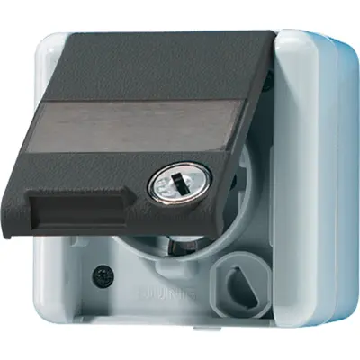 JUNG wandcontactdoos 1-voudig opbouw IP44 horizontaal met slot WG800 (820 NAWSL)
