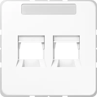 JUNG afdekking klikbevestiging met draagring 2-voudig modulair jack CD500 alpine wit (CD 569-2 WE WW)
