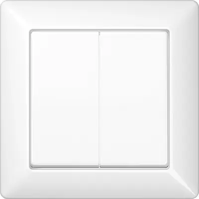 JUNG 2-voudige schakelwip met afdekraam AS500 alpine wit (AS 590-5 WW)