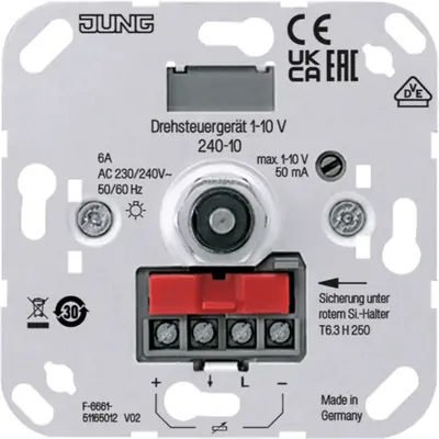 JUNG potentiometer met schakelaar 1-10 Volt (240-10)