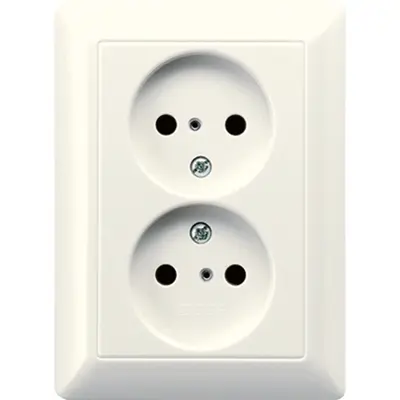 JUNG wandcontactdoos vlak zonder randaarde Safety+ AS500 creme (AS 5010 KIU)