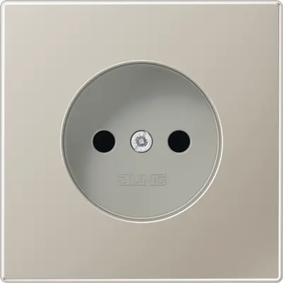 JUNG wandcontactdoos zonder randaarde LS990 edelstaal (ES 2511 N)