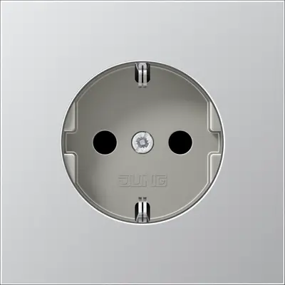 JUNG wandcontactdoos randaarde LS990 aluminium (AL 1520 N)