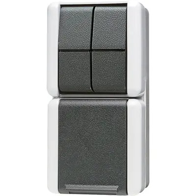 JUNG combinatie serieschakelaar opbouw IP44 verticaal WG800 (875 W)