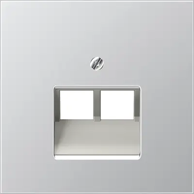 JUNG centraalplaat 2-voudig tbv RJ45 wandcontactdoos LS990 aluminium (AL 2969-2 UA)