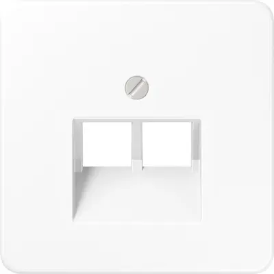 JUNG centraalplaat 2-voudig tbv RJ45 wandcontactdoos CD500 alpine wit (CD 569-2 UA WW)
