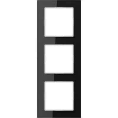 JUNG afdekraam 3-voudig A Creation zwart glas (AC 583 GL SW)