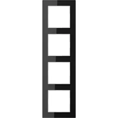 JUNG afdekraam 4-voudig A Creation zwart glas (AC 584 GL SW)