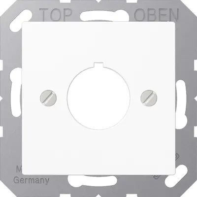 JUNG centraalplaat met draagring voor apparaten met een gat van 22,5 mm doorsnede A-range alpine wit (A 564 WW)