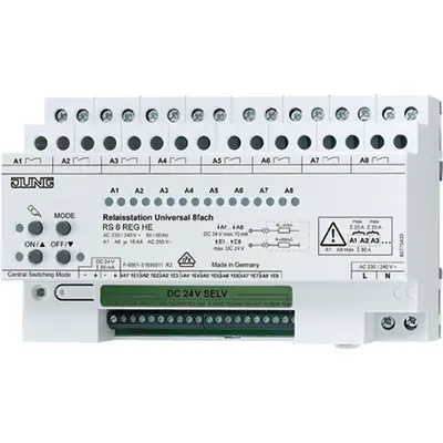 JUNG Installatierelais 8 voudig din rail (RS 8 REGHE)