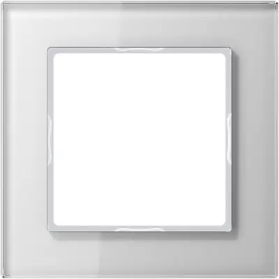 JUNG afdekraam 1-voudig A Creation alpine wit glas (AC 581 GL WW)