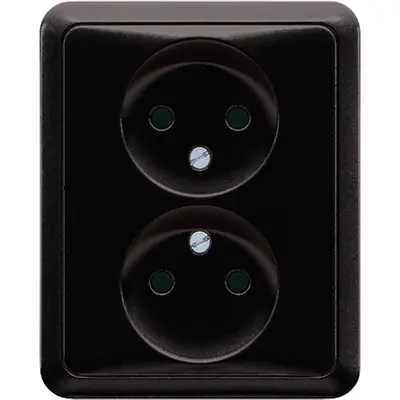 JUNG wandcontactdoos vlak zonder randaarde CD500 zwart glans (CD 5010 SW)