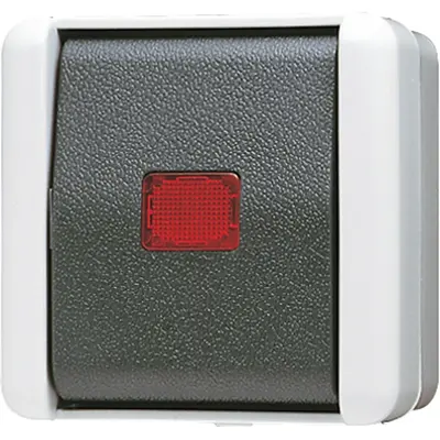 JUNG drukcontact 1-voudig 1 maakcontact met gescheiden meldcontacten opbouw IP44 WG800 (834 W)