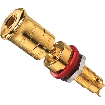 JUNG high-end luidspreker poolklemmen goudkleurig en rood (LPK 63 RT)