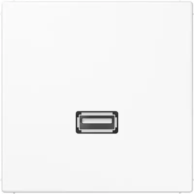 JUNG centraalplaat met draagring en USB-A naar USB-A koppeling LS990 alpine wit (MA LS 1122 WW)