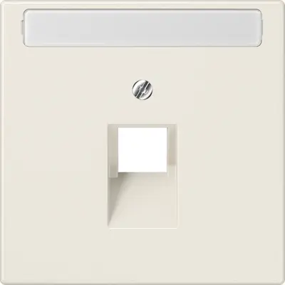 JUNG centraalplaat 1-voudig met tekstvenster tbv RJ45 wandcontactdoos LS990 creme (LS 969-1 NAUA)
