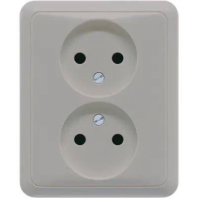 JUNG wandcontactdoos vlak zonder randaarde CD500 grijs (CD 5010 GR)