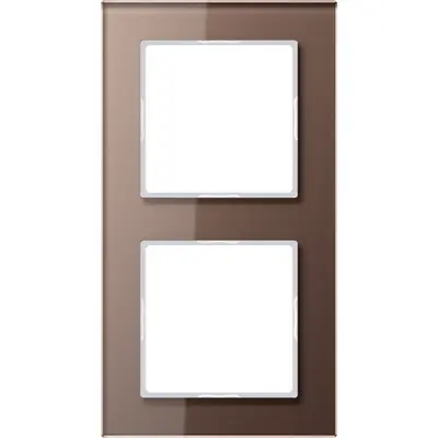 JUNG afdekraam 2-voudig A Creation mokka glas (AC 582 GL MO)