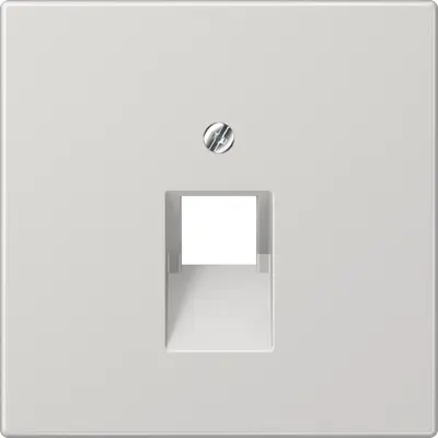 JUNG centraalplaat 1-voudig tbv RJ45 wandcontactdoos LS990 lichtgrijs (LS 969-1 UA LG)