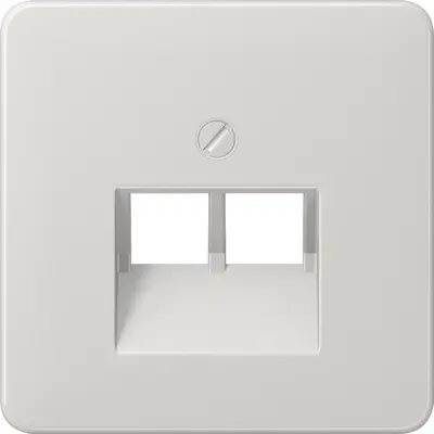 JUNG centraalplaat 2-voudig tbv RJ45 wandcontactdoos CD500 lichtgrijs (CD 569-2 UA LG)